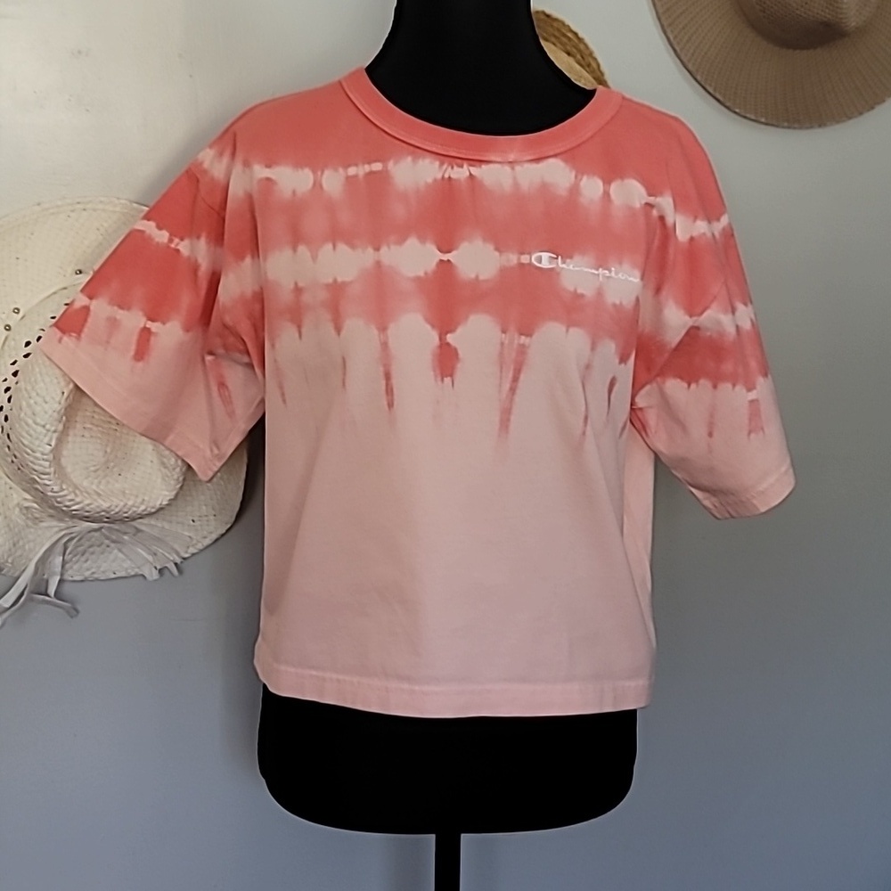 Champion Coral Tie-Dye Cropped  Tee